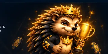 Maskot LANDAKTOTO dengan piala